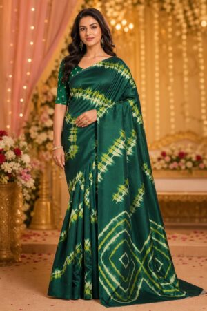 Samriddhi Green Mysore Silk Saree with an Unstitched Blouse Piece
